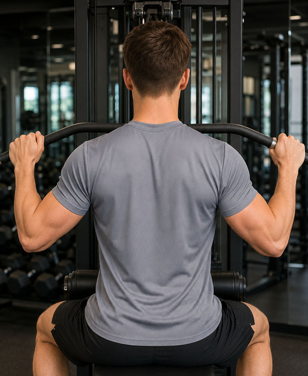 T.T. Men Dri-Fit Polyester Dot- Knit Fabric| Round Neck | Half Sleeve | Sweat-Wicking Gym & Active Wear Tees Pack Of 2 Steel Grey,Olive