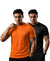 T.T. Men Dri-Fit Polyester Dot- Knit Fabric| Round Neck | Half Sleeve | Sweat-Wicking Gym & Active Wear Tees Pack Of 2 Orange,Black
