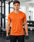 T.T. Men Dri-Fit Polyester Dot- Knit Fabric| Round Neck | Half Sleeve | Sweat-Wicking Gym & Active Wear TeesOrange
