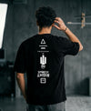 T.T. Men|Oversized Printed T-Shirt|Round Neck|Soft Breathable Cotton Fabric | Street , Casual & Outdoor Wear Tees|Rise Print|Black