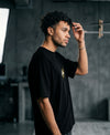 T.T. Men|Oversized Printed T-Shirt|Round Neck|Soft Breathable Cotton Fabric | Street , Casual & Outdoor Wear Tees|Rise Print|Black
