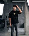 T.T. Men|Oversized Printed T-Shirt|Round Neck|Soft Breathable Cotton Fabric | Street , Casual & Outdoor Wear Tees|Rise Print|Black