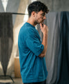 T.T. Men|Oversized Printed T-Shirt|Round Neck|Soft Breathable Cotton Fabric | Street , Casual & Outdoor Wear Tees|Rise Print|Teal Blue