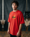 T.T. Men|Oversized Printed T-Shirt|Round Neck|Soft Breathable Cotton Fabric | Street , Casual & Outdoor Wear Tees|Rise Print|Red