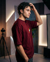 T.T. Men|Oversized Printed T-Shirt|Round Neck|Soft Breathable Cotton Fabric | Street , Casual & Outdoor Wear Tees|Change Print|Maroon