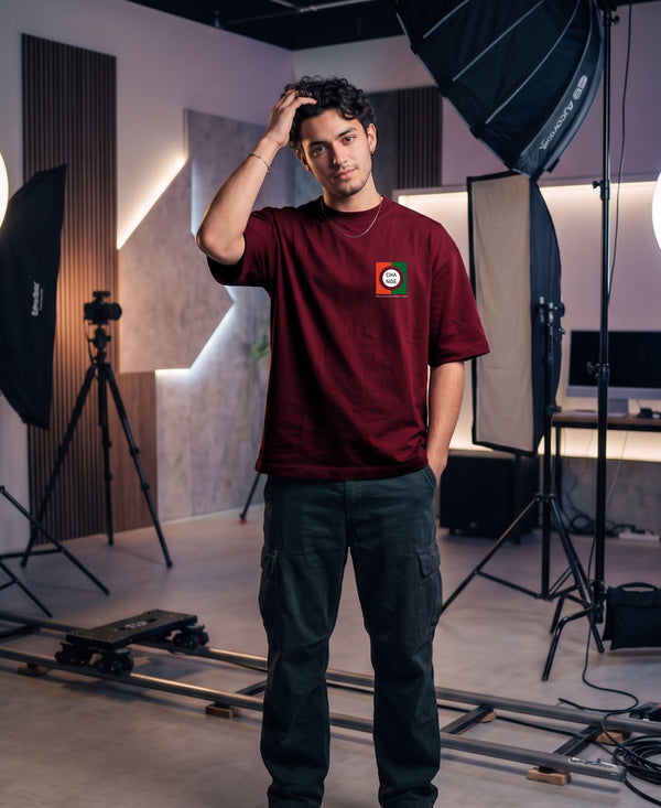T.T. Men|Oversized Printed T-Shirt|Round Neck|Soft Breathable Cotton Fabric | Street , Casual & Outdoor Wear Tees|Change Print|Maroon