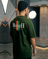 T.T. Men|Oversized Printed T-Shirt|Round Neck|Soft Breathable Cotton Fabric | Street , Casual & Outdoor Wear Tees|Change Print|Green