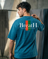T.T. Men|Oversized Printed T-Shirt|Round Neck|Soft Breathable Cotton Fabric | Street , Casual & Outdoor Wear Tees|Change Print|Teal Blue