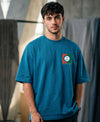 T.T. Men|Oversized Printed T-Shirt|Round Neck|Soft Breathable Cotton Fabric | Street , Casual & Outdoor Wear Tees|Change Print|Teal Blue