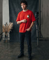 T.T. Men|Oversized Printed T-Shirt|Round Neck|Soft Breathable Cotton Fabric | Street , Casual & Outdoor Wear Tees|Change Print|Red