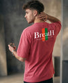T.T. Men|Oversized Printed T-Shirt|Round Neck|Soft Breathable Cotton Fabric | Street , Casual & Outdoor Wear Tees|Change Print|Pink