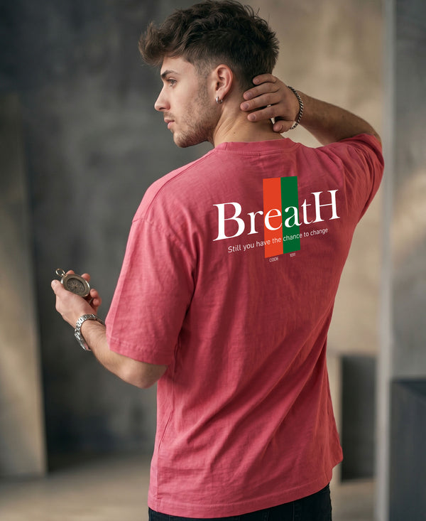 T.T. Men|Oversized Printed T-Shirt|Round Neck|Soft Breathable Cotton Fabric | Street , Casual & Outdoor Wear Tees|Change Print|Pink