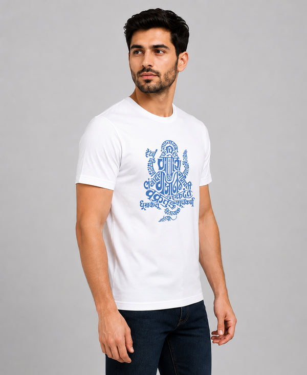 T.T. Men Devotional Ganesh Graphic Printed| Half Sleeves | Cotton Blended T-Shirts For Men | Regular Fit | Perfect for Ganesh Chaturthi (Non-Returnable | Non-Exchangeable Item)