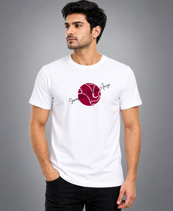 T.T. Men Devotional Ganesh Graphic Printed| Half Sleeves | Cotton Blended T-Shirts For Men | Regular Fit | Perfect for Ganesh Chaturthi (Non-Returnable | Non-Exchangeable Item)