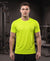 T.T. Men Dri-Fit Polyester Dot- Knit Fabric| Round Neck | Half Sleeve | Sweat-Wicking Gym & Active Wear TeesNeon Green
