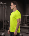 T.T. Men Dri-Fit Polyester Dot- Knit Fabric| Round Neck | Half Sleeve | Sweat-Wicking Gym & Active Wear TeesNeon Green