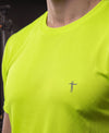 T.T. Men Dri-Fit Polyester Dot- Knit Fabric| Round Neck | Half Sleeve | Sweat-Wicking Gym & Active Wear TeesNeon Green
