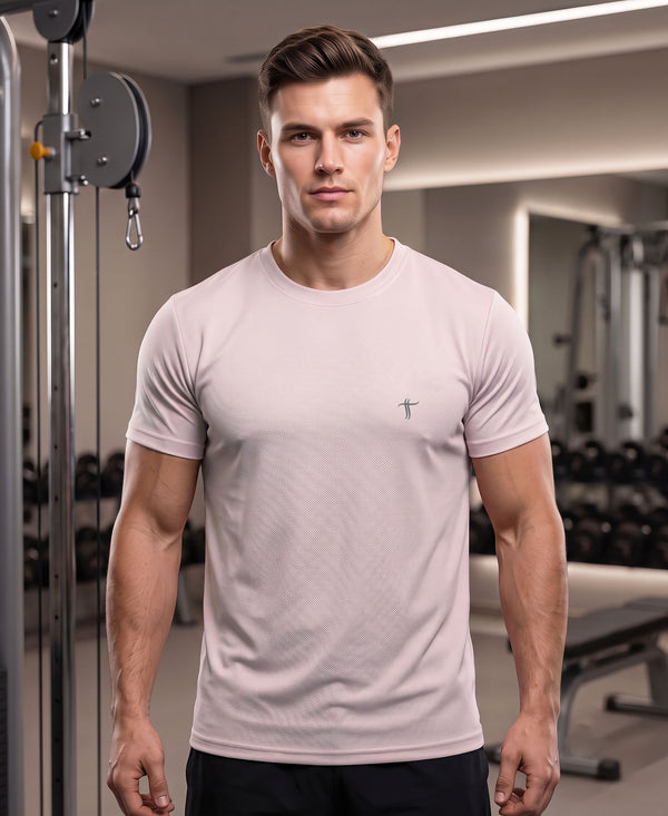 T.T. Men Dri-Fit Polyester Dot- Knit Fabric| Round Neck | Half Sleeve | Sweat-Wicking Gym & Active Wear TeesMovie