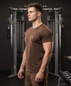 T.T. Men Dri-Fit Polyester Dot- Knit Fabric| Round Neck | Half Sleeve | Sweat-Wicking Gym & Active Wear TeesBrown