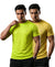 T.T. Men Dri-Fit Polyester Dot- Knit Fabric| Round Neck | Half Sleeve | Sweat-Wicking Gym & Active Wear Tees Pack Of 2 Neon Green,Yellow
