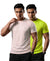 T.T. Men Dri-Fit Polyester Dot- Knit Fabric| Round Neck | Half Sleeve | Sweat-Wicking Gym & Active Wear Tees Pack Of 2 Movie-Neon Green