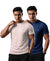 T.T. Men Dri-Fit Polyester Dot- Knit Fabric| Round Neck | Half Sleeve | Sweat-Wicking Gym & Active Wear Tees Pack Of 2 Movie,Blue