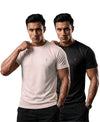 T.T. Men Dri-Fit Polyester Dot- Knit Fabric| Round Neck | Half Sleeve | Sweat-Wicking Gym & Active Wear Tees Pack Of 2 Movie,Black