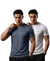 T.T. Men Dri-Fit Polyester Dot- Knit Fabric| Round Neck | Half Sleeve | Sweat-Wicking Gym & Active Wear Tees Pack Of 2 Dark Grey,White