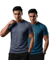 T.T. Men Dri-Fit Polyester Dot- Knit Fabric| Round Neck | Half Sleeve | Sweat-Wicking Gym & Active Wear Tees Pack Of 2 Dark Grey,Teal
