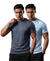 T.T. Men Dri-Fit Polyester Dot- Knit Fabric| Round Neck | Half Sleeve | Sweat-Wicking Gym & Active Wear Tees Pack Of 2 Dark Grey,Light Blue