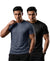 T.T. Men Dri-Fit Polyester Dot- Knit Fabric| Round Neck | Half Sleeve | Sweat-Wicking Gym & Active Wear Tees Pack Of 2 Dark Grey,Black