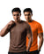 T.T. Men Dri-Fit Polyester Dot- Knit Fabric| Round Neck | Half Sleeve | Sweat-Wicking Gym & Active Wear Tees Pack Of 2 Brown,Orange