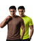 T.T. Men Dri-Fit Polyester Dot- Knit Fabric| Round Neck | Half Sleeve | Sweat-Wicking Gym & Active Wear Tees Pack Of 2 Brown,Neon Green