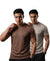 T.T. Men Dri-Fit Polyester Dot- Knit Fabric| Round Neck | Half Sleeve | Sweat-Wicking Gym & Active Wear Tees Pack Of 2 Brown,Light Grey