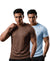 T.T. Men Dri-Fit Polyester Dot- Knit Fabric| Round Neck | Half Sleeve | Sweat-Wicking Gym & Active Wear Tees Pack Of 2 Brown,Light Blue