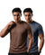 T.T. Men Dri-Fit Polyester Dot- Knit Fabric| Round Neck | Half Sleeve | Sweat-Wicking Gym & Active Wear Tees Pack Of 2 Brown,Dark Grey