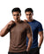 T.T. Men Dri-Fit Polyester Dot- Knit Fabric| Round Neck | Half Sleeve | Sweat-Wicking Gym & Active Wear Tees Pack Of 2 Brown,Blue
