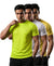 T.T. Men Dri-Fit Polyester Dot- Knit Fabric| Round Neck | Half Sleeve | Sweat-Wicking Gym & Active Wear Tees Pack Of 3 Neon Green,White,Yellow