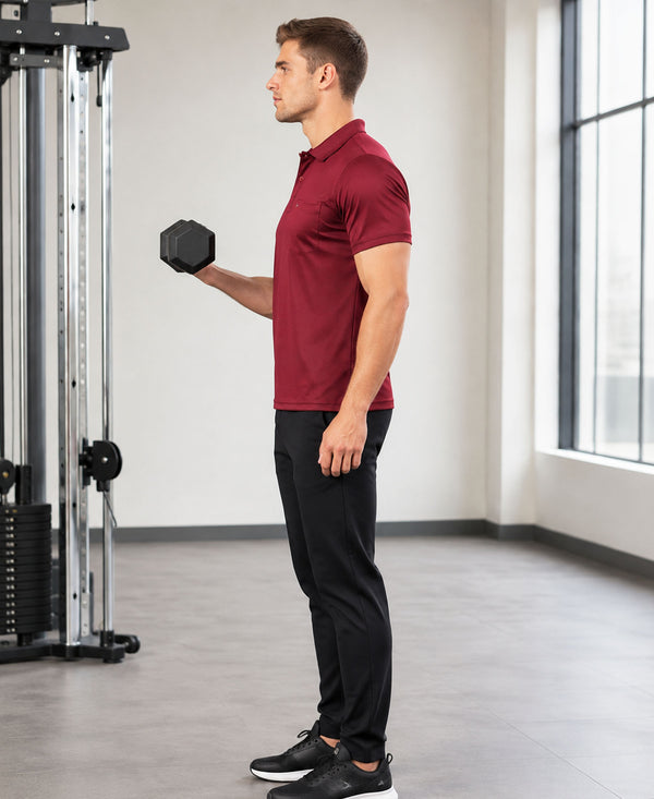 Hiflyers Men|Regular Fit|Dri-Fit|Pique Polo Half Sleeve T-Shirt For Men|Polo For Men|Maroon