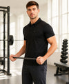 Hiflyers Men|Regular Fit|Dri-Fit|Pique Polo Half Sleeve T-Shirt For Men|Polo For Men|Black