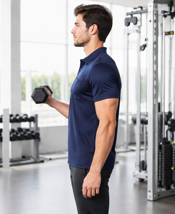 Hiflyers Men|Regular Fit|Dri-Fit|Pique Polo Half Sleeve T-Shirt For Men|Polo For Men|Navy