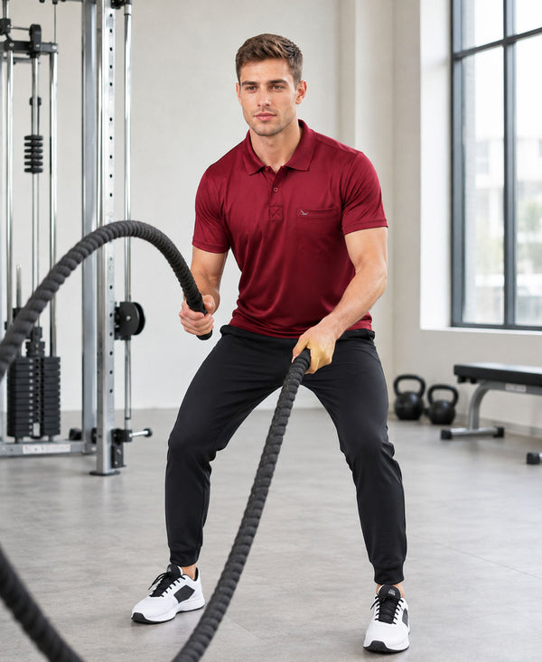 Hiflyers Men|Regular Fit|Dri-Fit|Pique Polo Half Sleeve T-Shirt For Men|Polo For Men|Maroon