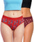 T.T. Women|Cotton|Mid-Rise|Full Coverage Desire Printed Briefs For Daily Wear|Soft Breathable Comfortable Panty|Pack Of 2|Red,Maroon