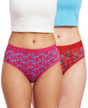 T.T. Women|Cotton|Mid-Rise|Full Coverage Desire Printed Briefs For Daily Wear|Soft Breathable Comfortable Panty|Pack Of 2|Pink,Red