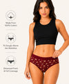 T.T. Women|Cotton|Mid-Rise|Full Coverage Desire Printed Briefs For Daily Wear|Soft Breathable Comfortable Panty|Pack Of 2|Maroon,Red