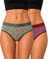 T.T. Women|Cotton|Mid-Rise|Full Coverage Desire Printed Briefs For Daily Wear|Soft Breathable Comfortable Panty|Pack Of 2|Green,Red