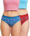 T.T. Women|Cotton|Mid-Rise|Full Coverage Desire Printed Briefs For Daily Wear|Soft Breathable Comfortable Panty|Pack Of 2|Blue,Red