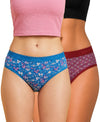 T.T. Women|Cotton|Mid-Rise|Full Coverage Desire Printed Briefs For Daily Wear|Soft Breathable Comfortable Panty|Pack Of 2|Blue,Red