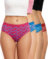 T.T. Women|Cotton|Mid-Rise|Full Coverage Desire Printed Briefs For Daily Wear|Soft Breathable Comfortable Panty|Pack Of 4|Pink,Blue,Sky Blue,Red