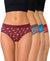 T.T. Women|Cotton|Mid-Rise|Full Coverage Desire Printed Briefs For Daily Wear|Soft Breathable Comfortable Panty|Pack Of 4|Maroon,Grey,Sky Blue,Red